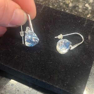 Swarovski Crystal Silver Teardrop Earrings